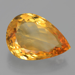 Citrino amarillo natural de 14,43 ct, en forma de pera, VVS