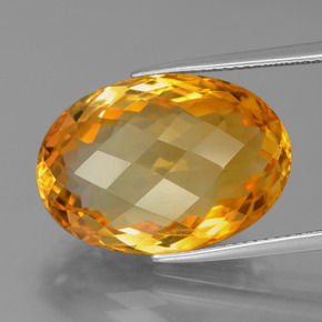 Citrino dorado natural de 15,93 ct, corte óvalo, VVS