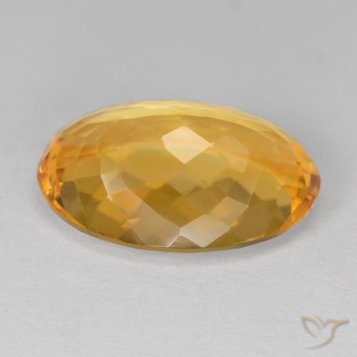Citrino Dorado oscuro natural de 11.75 ct, Corte Óvalo, VVS
