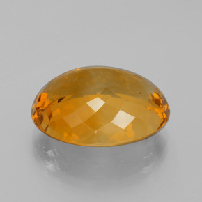 Citrino Dorado naranja oscuro natural de 13.82 ct, Corte Óvalo, VVS