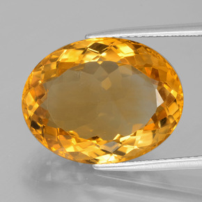 Citrino dorado natural de 12,91 ct, corte óvalo, VVS