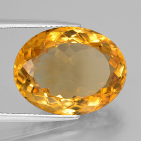 Citrino dorado natural de 12,91 ct, corte óvalo, VVS