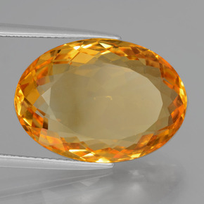 Citrino dorado natural de 14,86 ct, corte óvalo, VVS