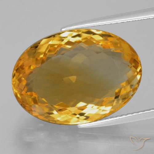Citrino dorado oscuro natural de 15,65 ct, corte óvalo, VVS
