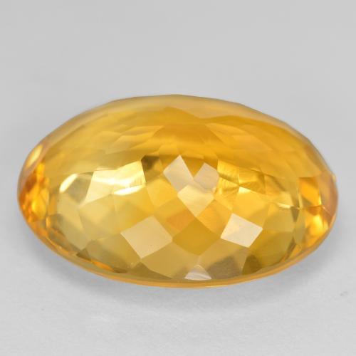 Citrino dorado natural de 15,91 ct, corte óvalo, VVS