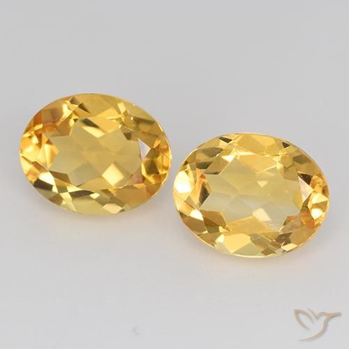 Gemas de Citrino Dorado medio natural de 3.49 ct, Ovalada, VVS-VS