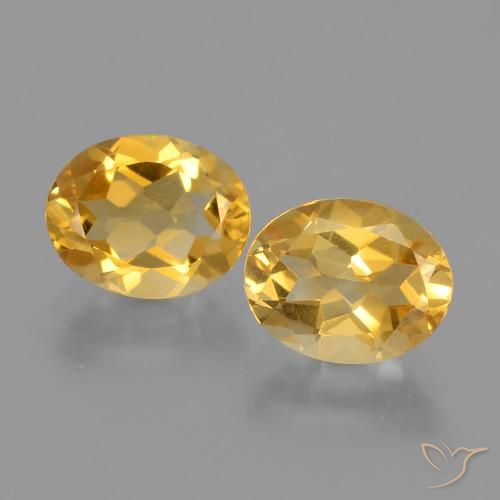 3.26ctw Natural Dorado medio Citrino, Ovalada, VVS-VS