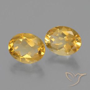 Gemas de Citrino Dorado medio natural de 3.26 ct, Ovalada, VVS-VS
