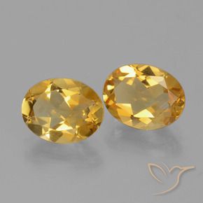 Gemas de Citrino Dorado intenso natural de 3.20 ct, Ovalada, VVS-VS