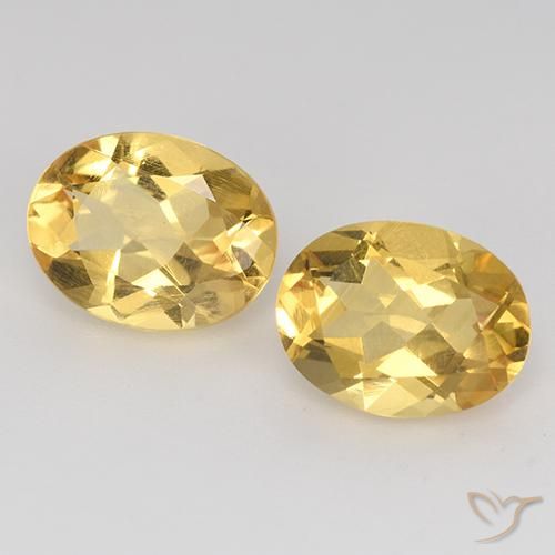 Gemas de Citrino Dorado medio natural de 3.07 ct, Ovalada, VVS-VS
