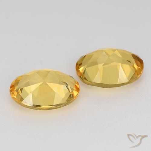 Gemas de Citrino Dorado medio natural de 3.07 ct, Ovalada, VVS-VS