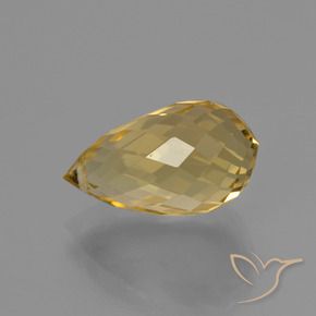 Citrino Dorado claro natural de 3.74 ct, Corte Briolette, VVS-VS