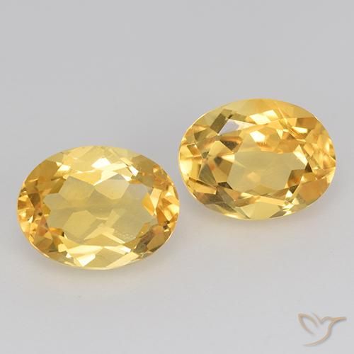 Gemas de Citrino Dorado medio natural de 3.87 ct, Ovalada, VS