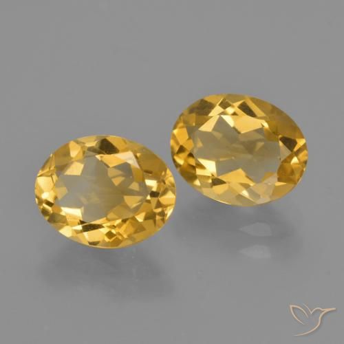 Gemas de Citrino Medium Light Orange-Gold natural de 3.30 ct, Ovalada, VVS