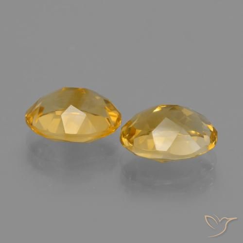 Gemas de Citrino Medium Light Orange-Gold natural de 3.30 ct, Ovalada, VVS