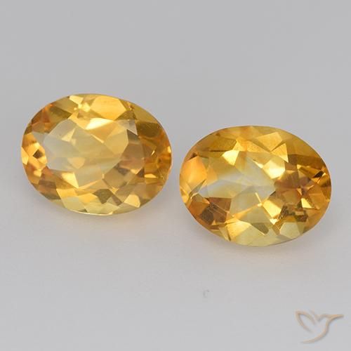 Gemas de Citrino Naranja dorado intenso natural de 3.02 ct, Ovalada, VS
