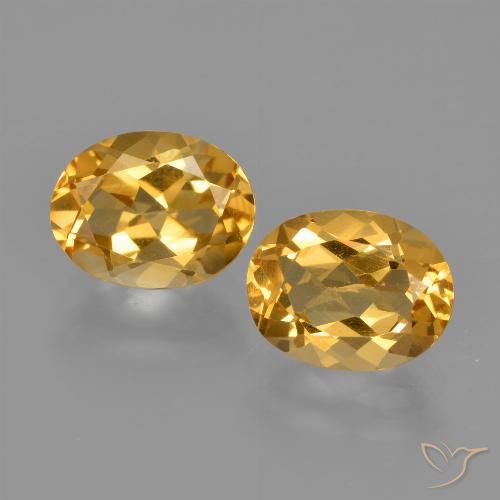 Gemas de Citrino Naranja dorado intenso natural de 3.35 ct, Corte Óvalo, VVS-VS