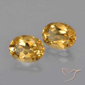 Gemas de Citrino Naranja dorado intenso natural de 3.35 ct, Corte Óvalo, VVS-VS