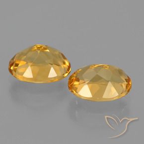 Gemas de Citrino Naranja dorado intenso natural de 3.35 ct, Corte Óvalo, VVS-VS