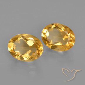 Gemas de Citrino Naranja dorado intenso natural de 3.14 ct, Ovalada, VVS-VS