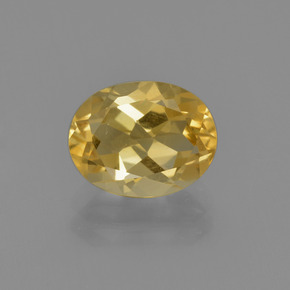 Citrino dorado natural de 1,72 ct, corte óvalo, VS