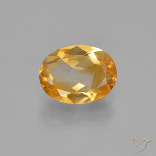1.38ct Natural Naranja dorado intenso Citrino, Ovalada, VS