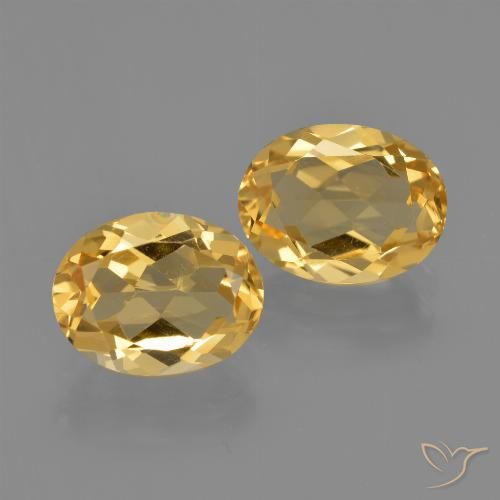 Gemas de Citrino Dorado natural de 3.31 ct, Corte Óvalo, VVS
