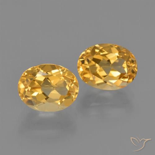 Gemas de citrino dorado-naranja claro natural de 3,82 ct, corte óvalo, VVS-VS