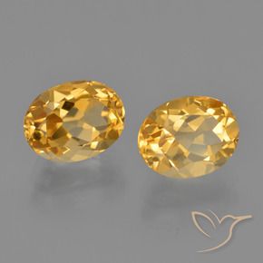 Gemas de citrino dorado-naranja claro natural de 3,82 ct, corte óvalo, VVS-VS