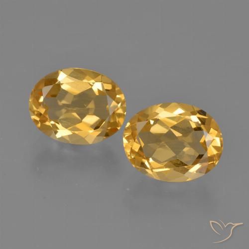 3.40ctw Natural Dorado oscuro Citrino, Ovalada, VS