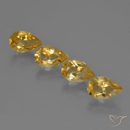 3.16ctw Natural Dorado naranja Citrino, En forma de pera, VS