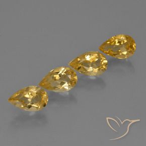 Gemas de Citrino Dorado naranja natural de 3.16 ct, En forma de pera, VS