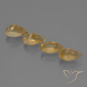 Gemas de Citrino Dorado naranja natural de 3.16 ct, En forma de pera, VS
