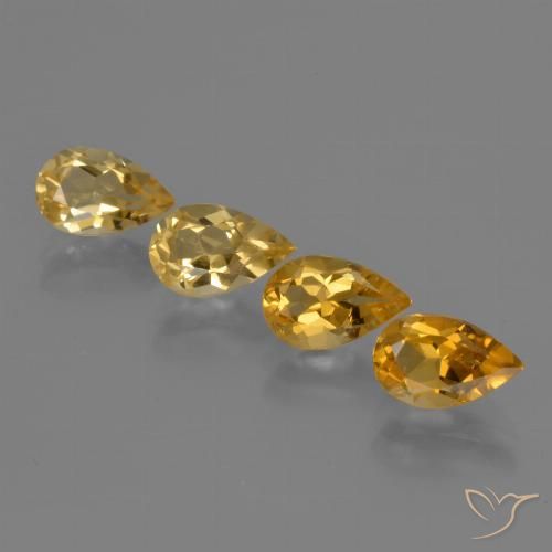 3.03ctw Natural Dorado oscuro Citrino, En forma de pera, VS