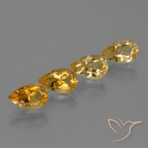 Gemas de Citrino Dorado oscuro natural de 3.03 ct, En forma de pera, VS