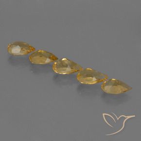 Gemas de Citrino Dorado natural de 3.56 ct, En forma de pera, VS