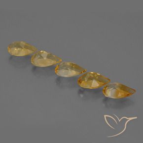 Gemas de Citrino Dorado natural de 3.27 ct, En forma de pera, VS
