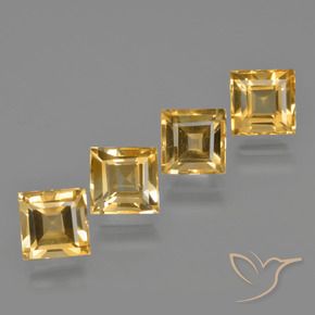 Gemas de Citrino Dorado oscuro medio natural de 5.06 ct, Cuadrado, VVS-VS