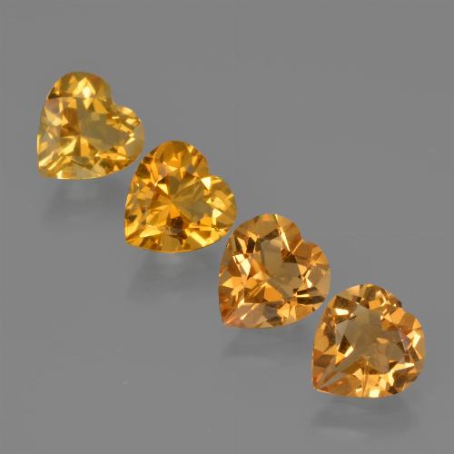 Gemas de citrino dorado natural de 3,62 ct, forma de corazón, VS
