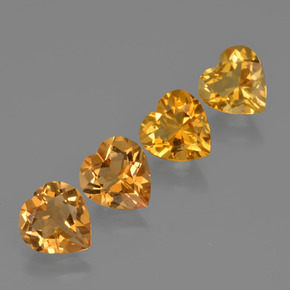 Gemas de citrino dorado natural de 3,62 ct, forma de corazón, VS
