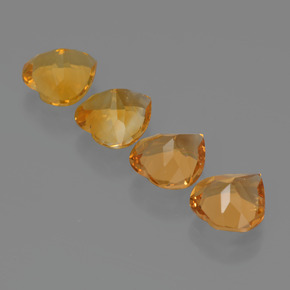 Gemas de citrino dorado natural de 3,62 ct, forma de corazón, VS