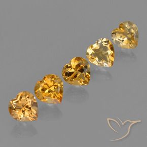 Gemas de Citrino Dorado naranja intenso natural de 4.51 ct, Corazón, VVS-VS