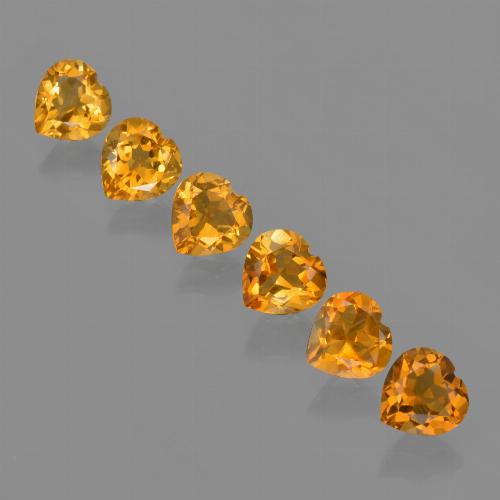 Gemas de Citrino Oro natural de 5.49 ct, Forma de corazón, VVS-VS