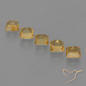 Gemas de Citrino Dorado natural de 4.77 ct, Cuadrado, VVS-VS
