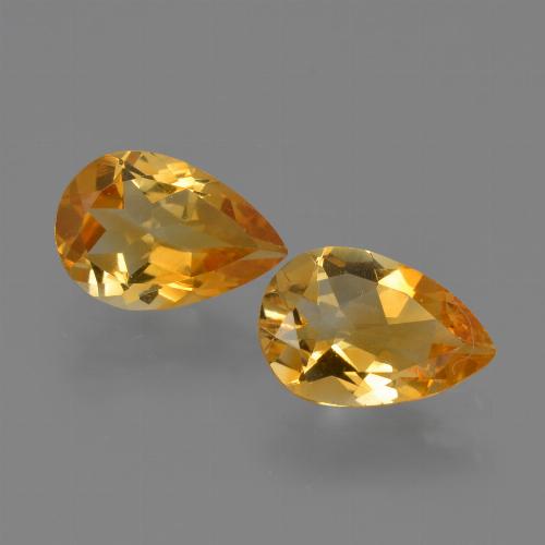 Gemas de citrino dorado natural de 2,00 ct, en forma de pera, VVS-VS