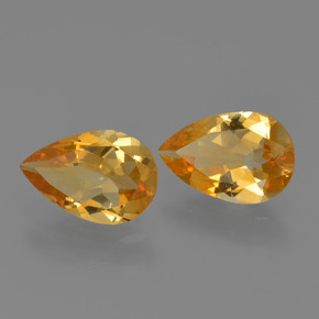 Gemas de citrino dorado natural de 2,00 ct, en forma de pera, VVS-VS
