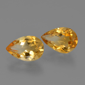 Gemas de Citrino Dorado naranja intenso natural de 2.41 ct, En forma de pera, VVS-VS
