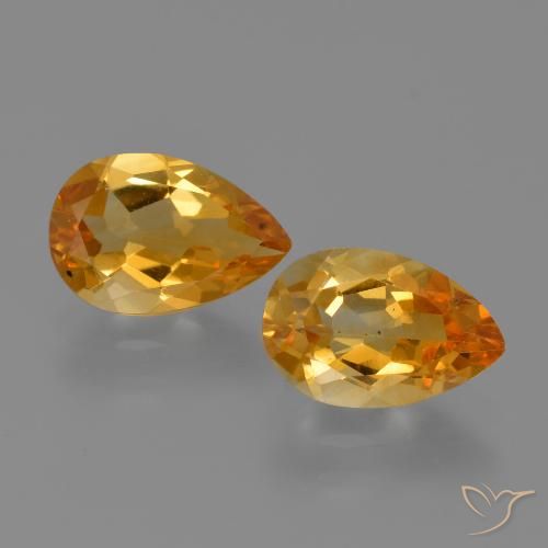 2.30ctw Natural Dorado naranja intenso Citrino, En forma de pera, VS