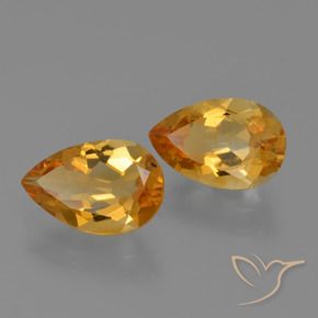 Gemas de Citrino Dorado naranja intenso natural de 2.30 ct, En forma de pera, VS