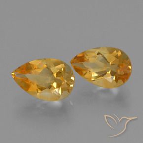 Gemas de Citrino Dorado naranja intenso natural de 2.38 ct, En forma de pera, VVS